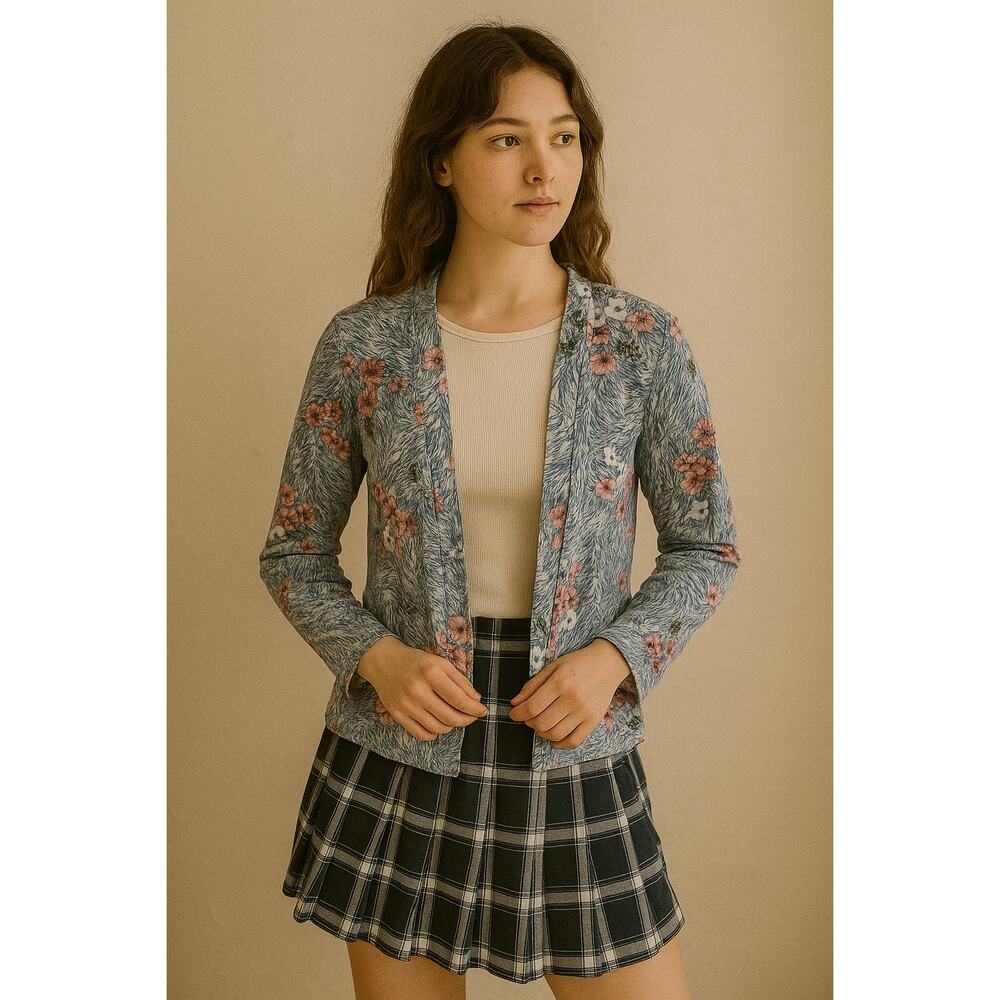 Vintage Women's Koko Knits 80s‎ Floral Cardigan Size M Feminine Dainty Coquette